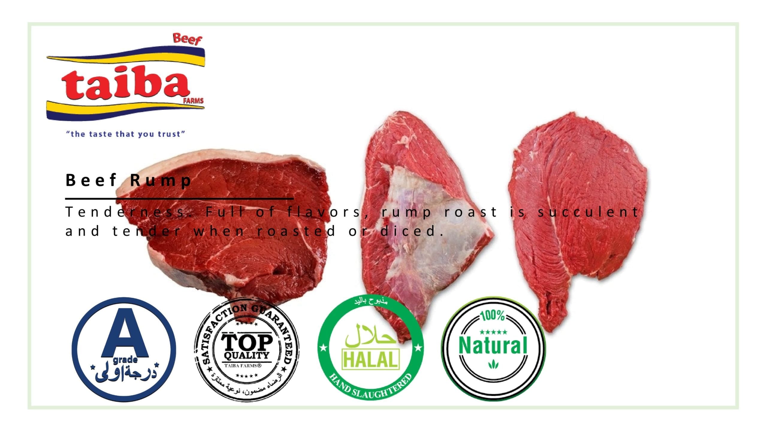 Beef RUMP: wholesalers, suppliers, and Halal meat producers